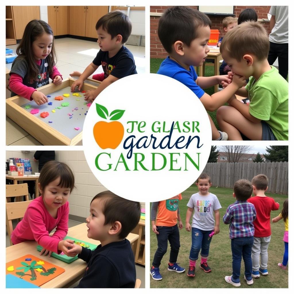 Children participating in various activities at Peter Garden preschool