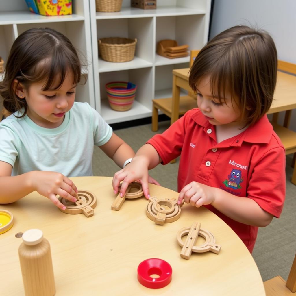 Trẻ em học tập theo phương pháp Montessori tại HugoKids