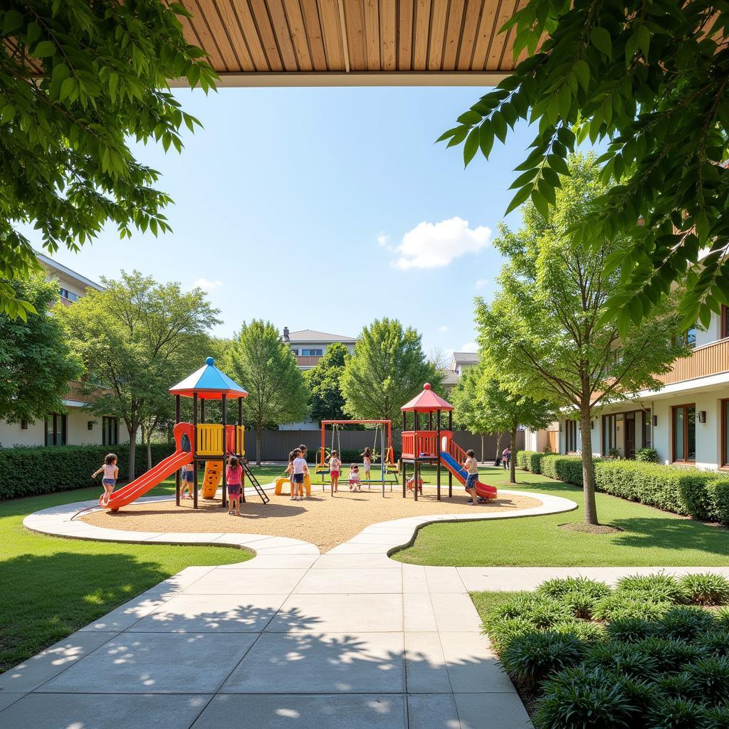 Outdoor playground at Gia Quat Kindergarten