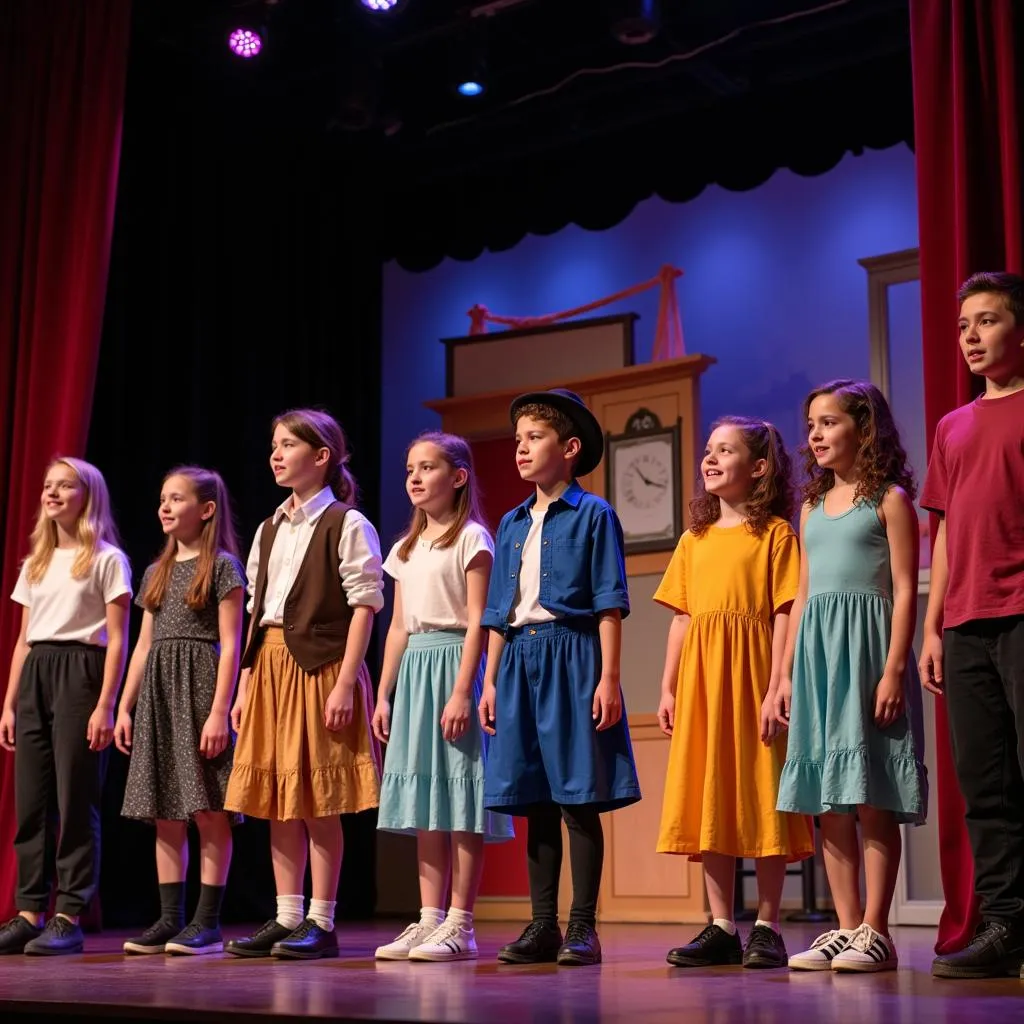 Students participating in a school play