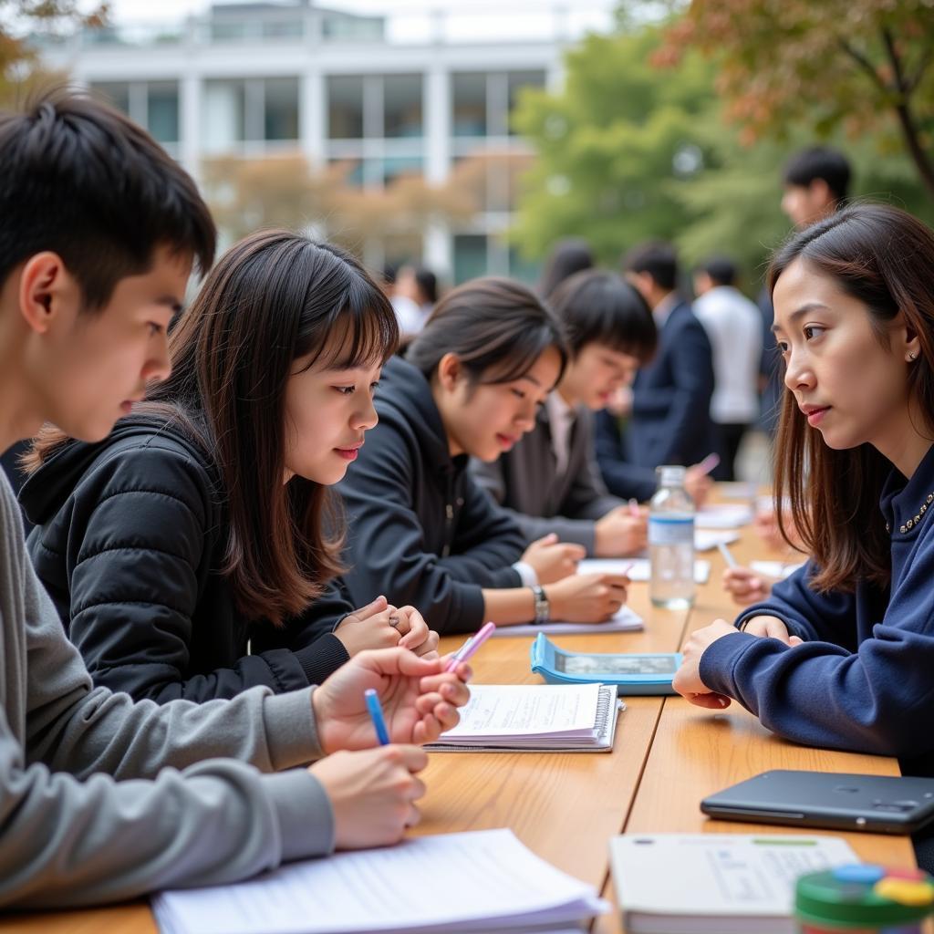 Keimyung University Students Participating in Activities