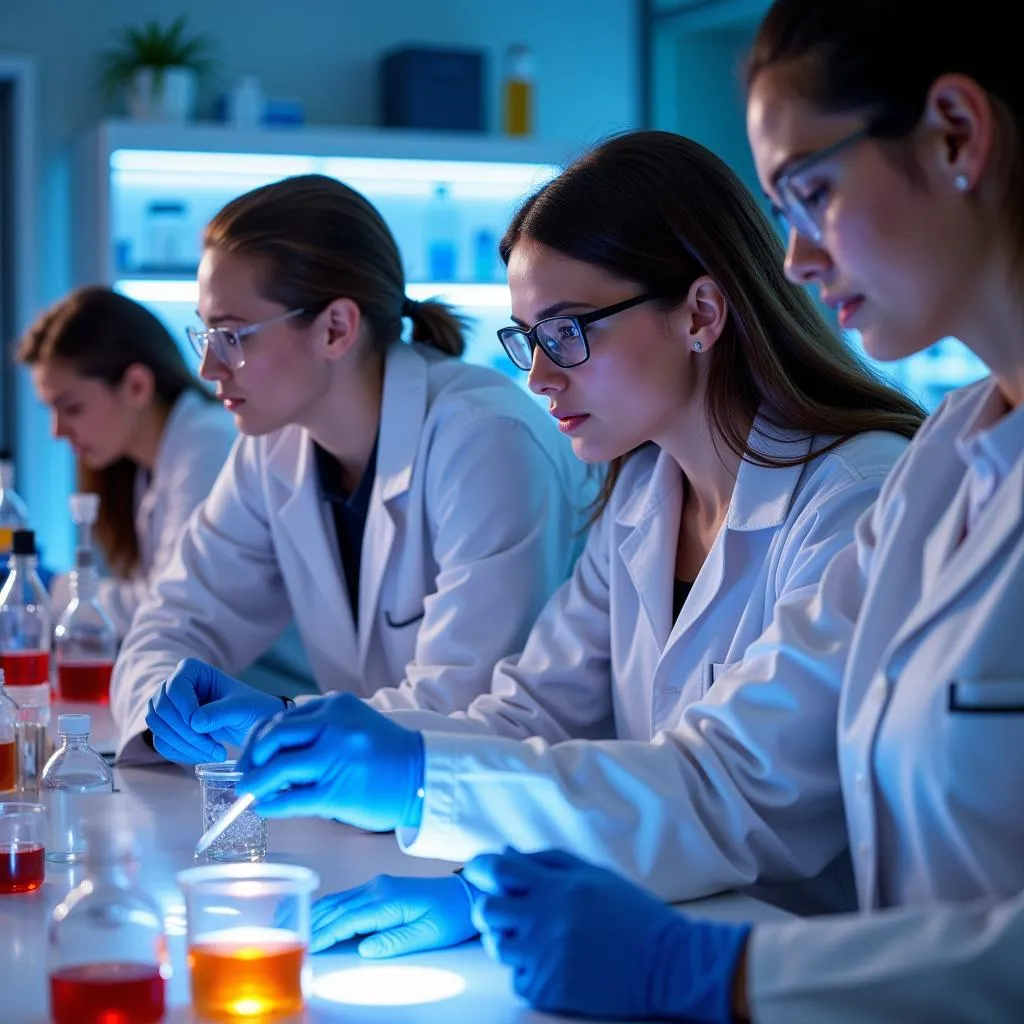 Swinburne students researching in laboratory