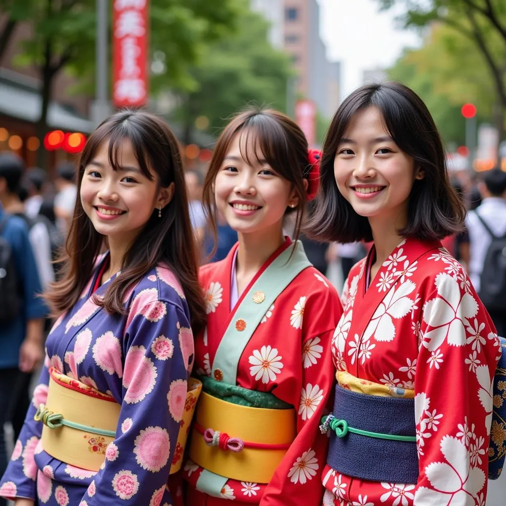 Sinh viên quốc tế mặc Yukata tham gia lễ hội truyền thống Nhật Bản