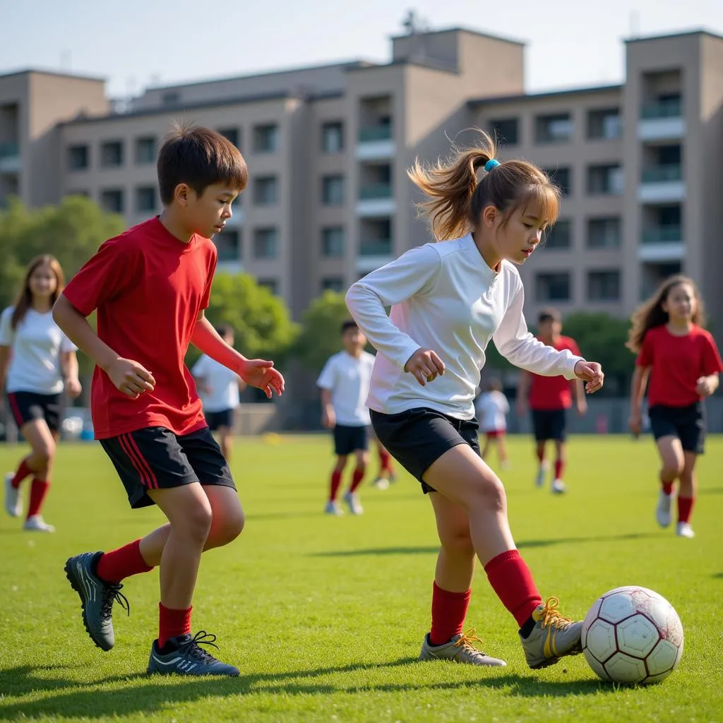 Lao Cai College students participating in extracurricular activities