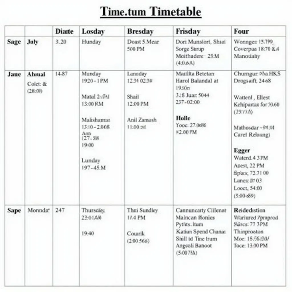 Thời khóa biểu THPT Kon Tum