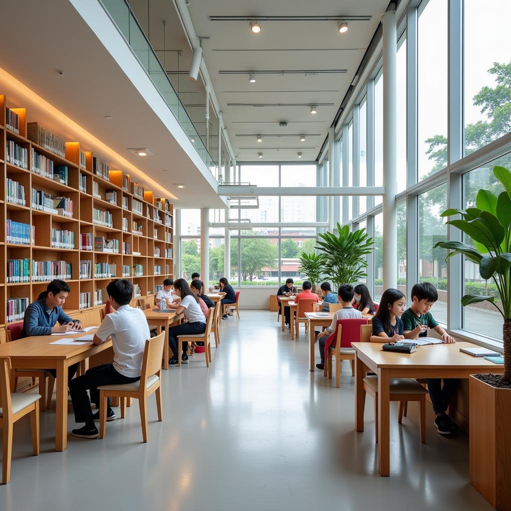 Modern library at THPT Gia Dinh High School