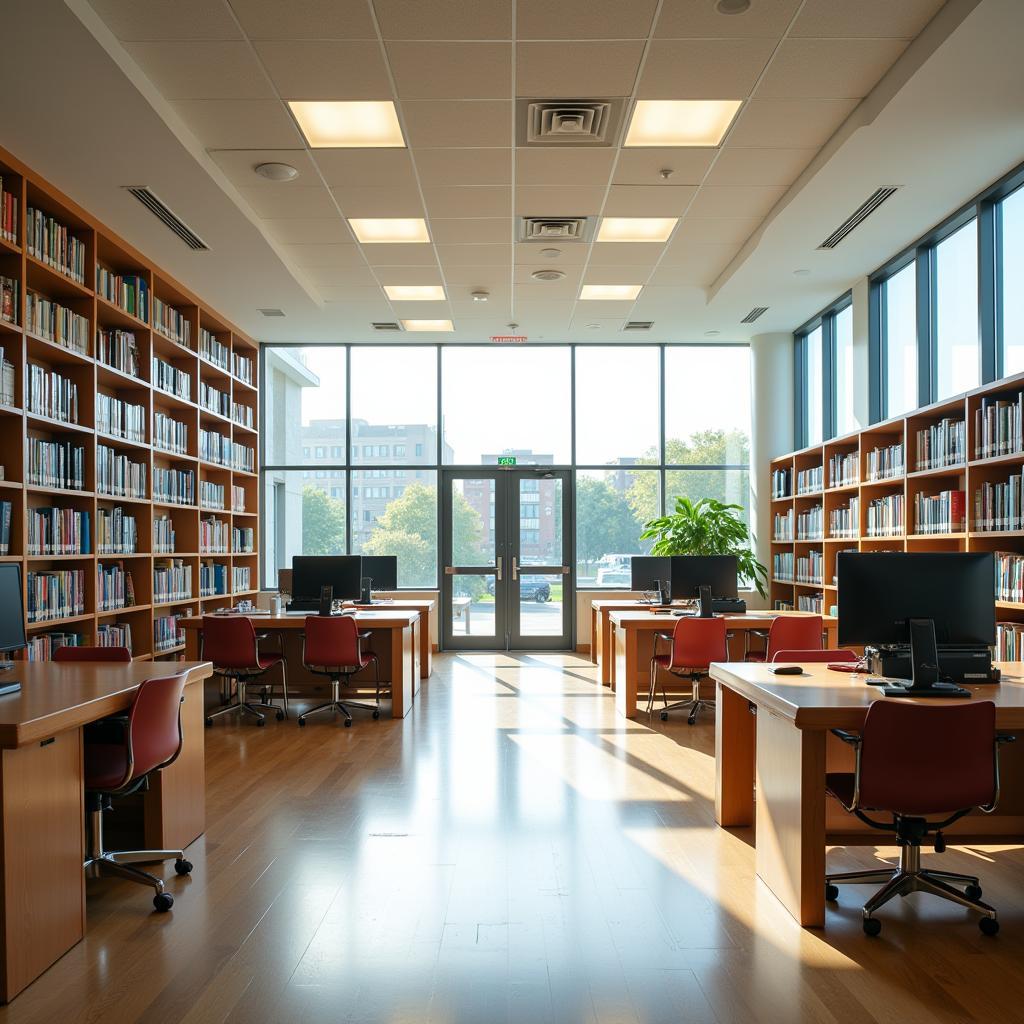 Modern library at THPT Tay Do