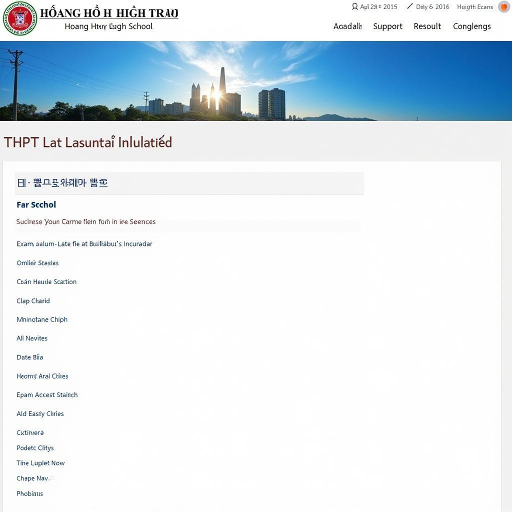 Tra cứu điểm thi THPT Hoàng Hoa qua website