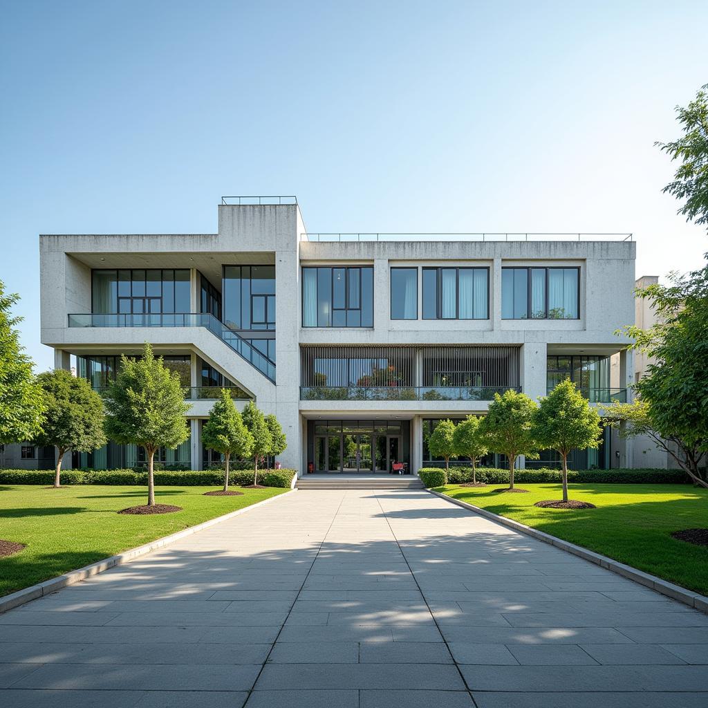 Modern building of A Chau University of Industrial Arts