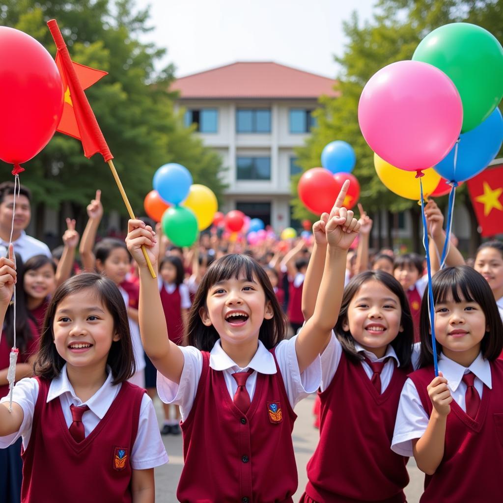 Lễ khai giảng tại trường tiểu học Dương Minh Châu