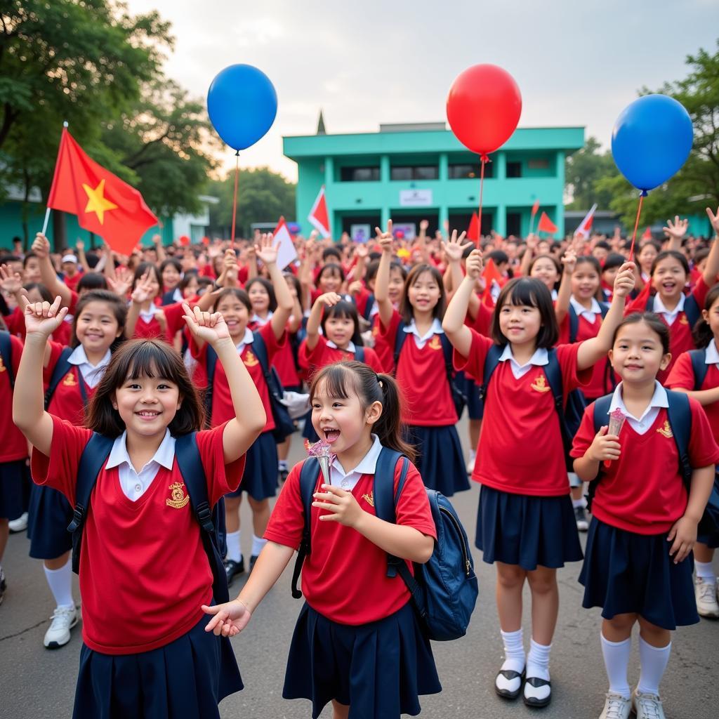 Lễ khai giảng tại trường tiểu học Nguyễn Văn Triết