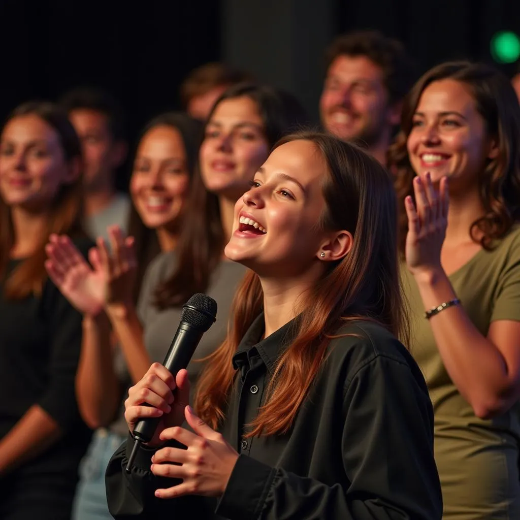 Confidently shining on stage