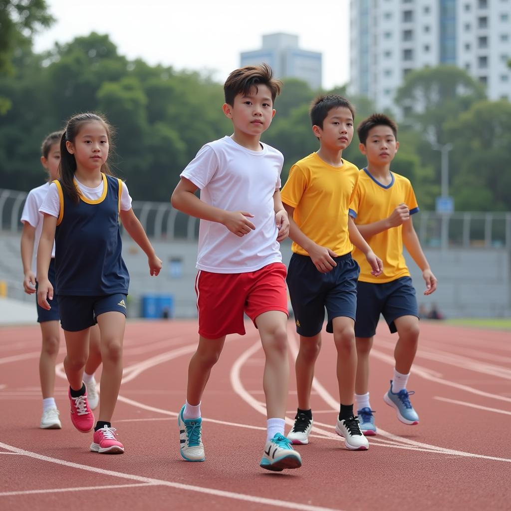 Young athletes training at Danang Sports School