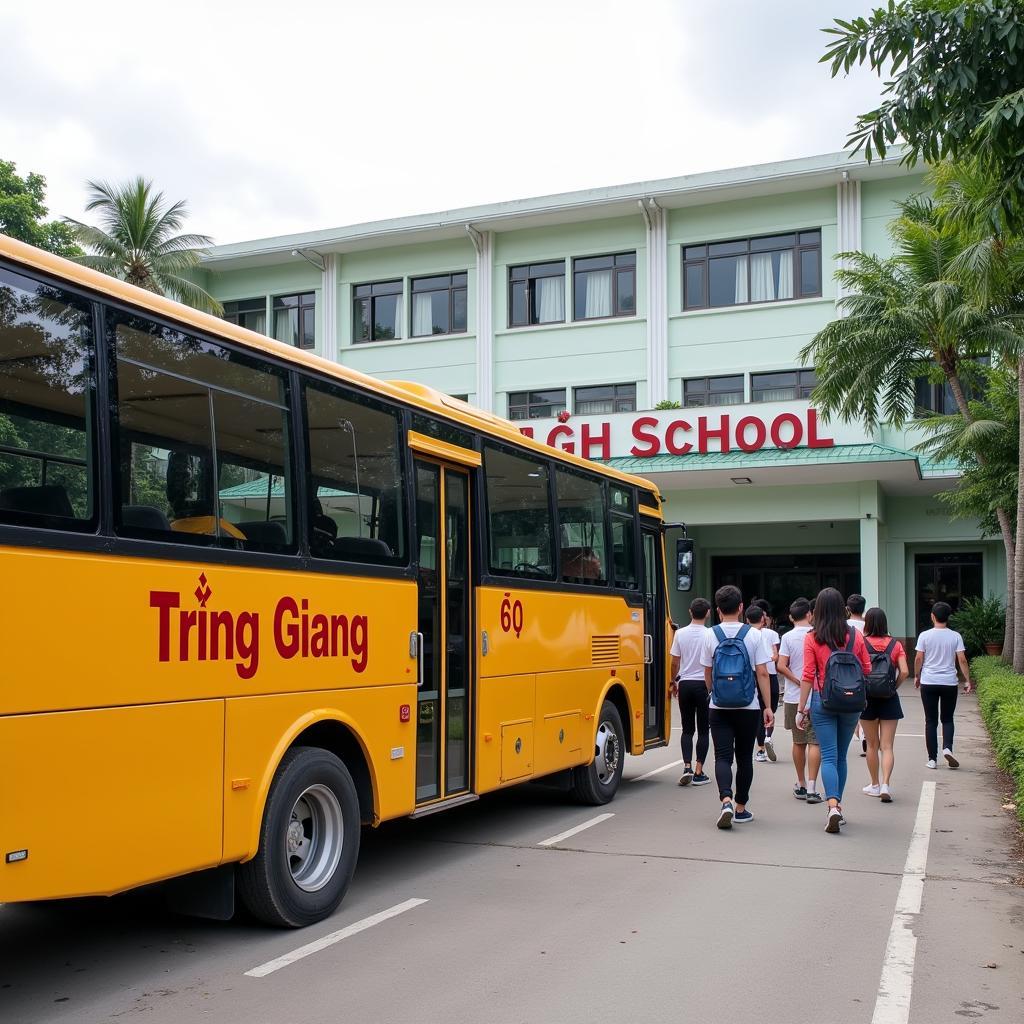 Xe Nhà Trường Giang đón trả học sinh