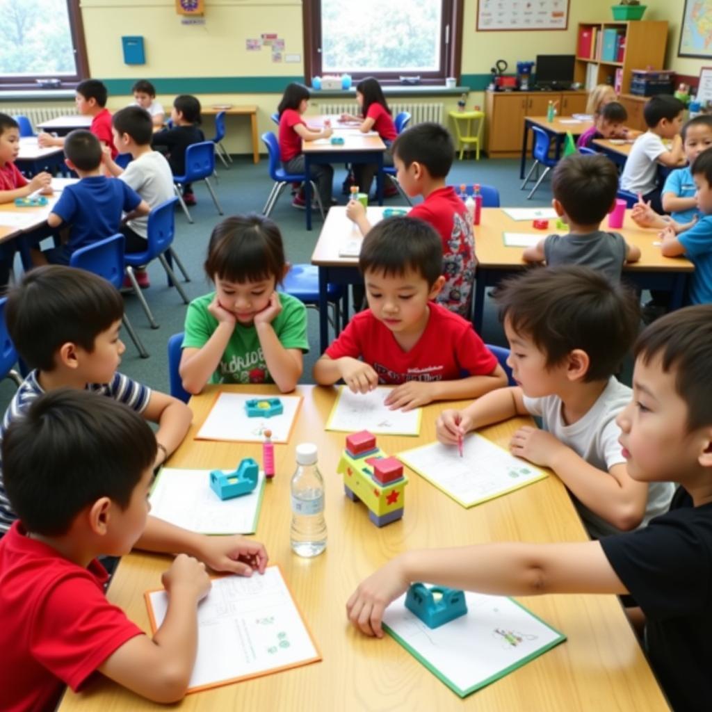 Children Learning at Hoa Su Kindergarten