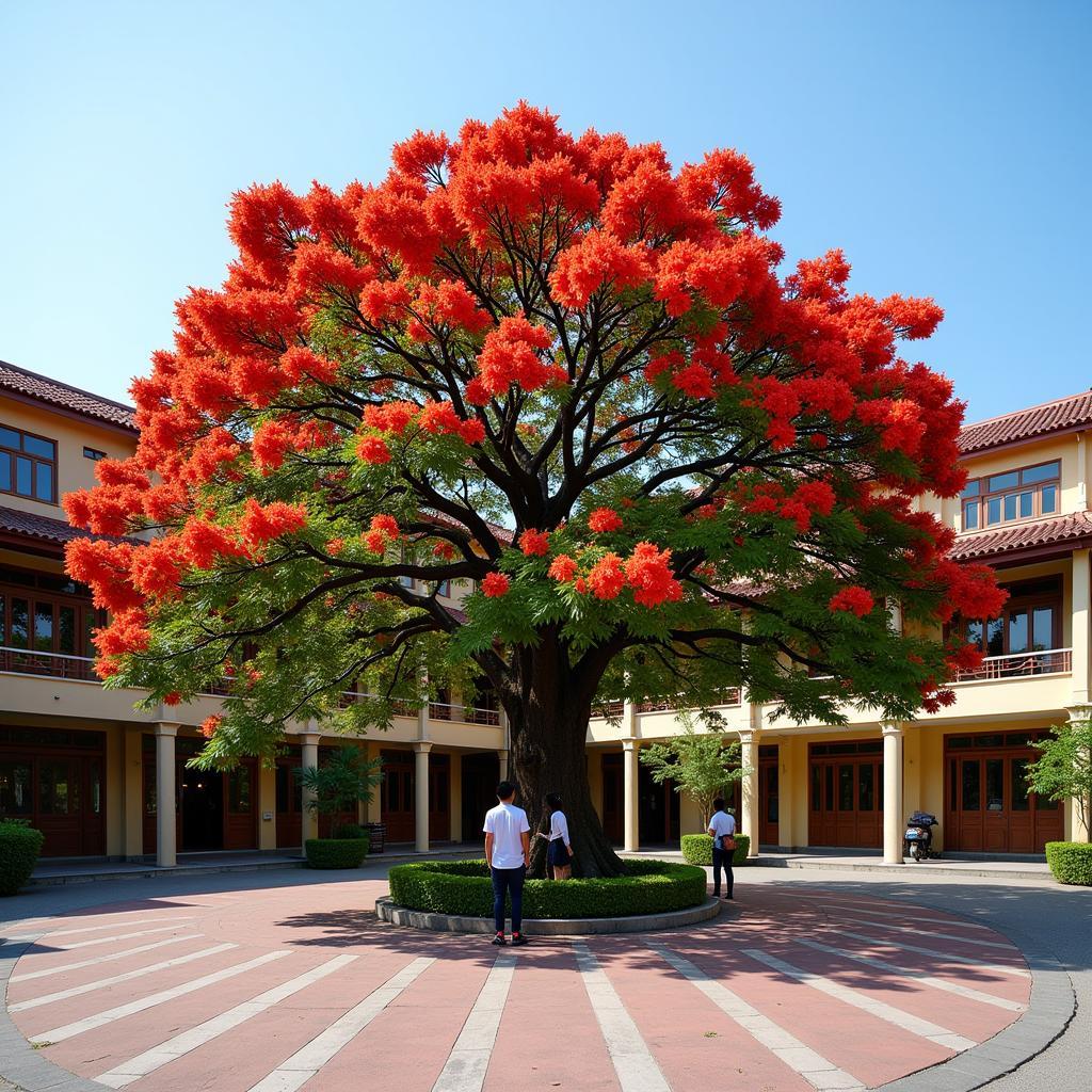 Cây phượng vĩ trường Lạc Hoàng Hậu