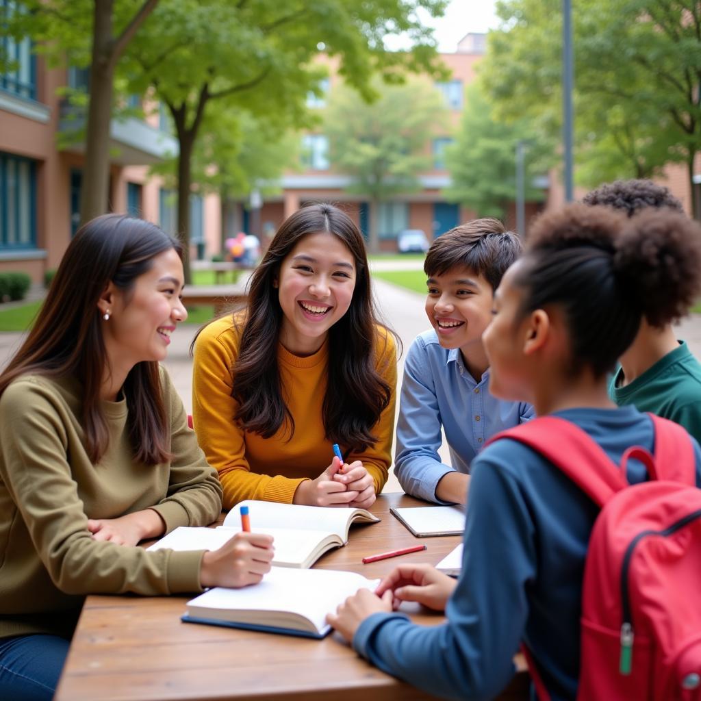 School Community - Diverse Student Body Interacting