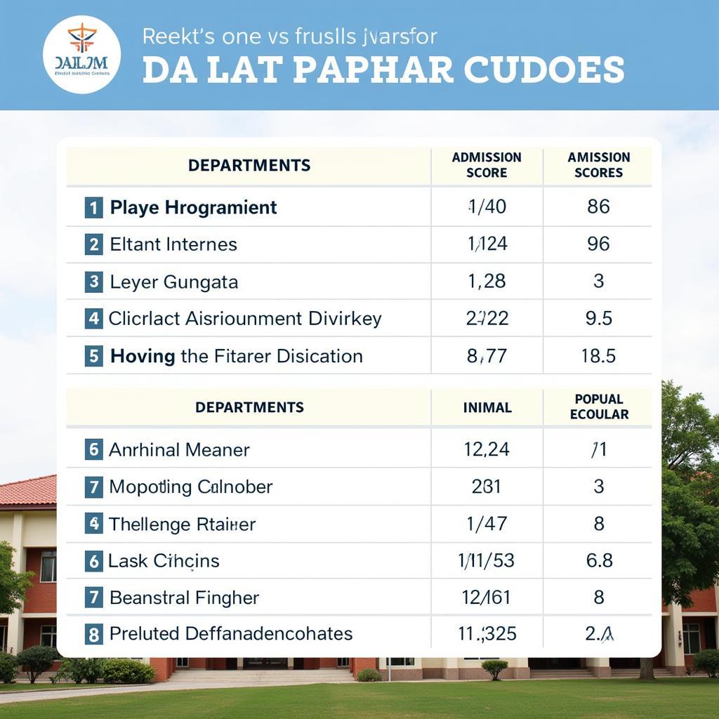 Điểm chuẩn đại học Đà Lạt các ngành