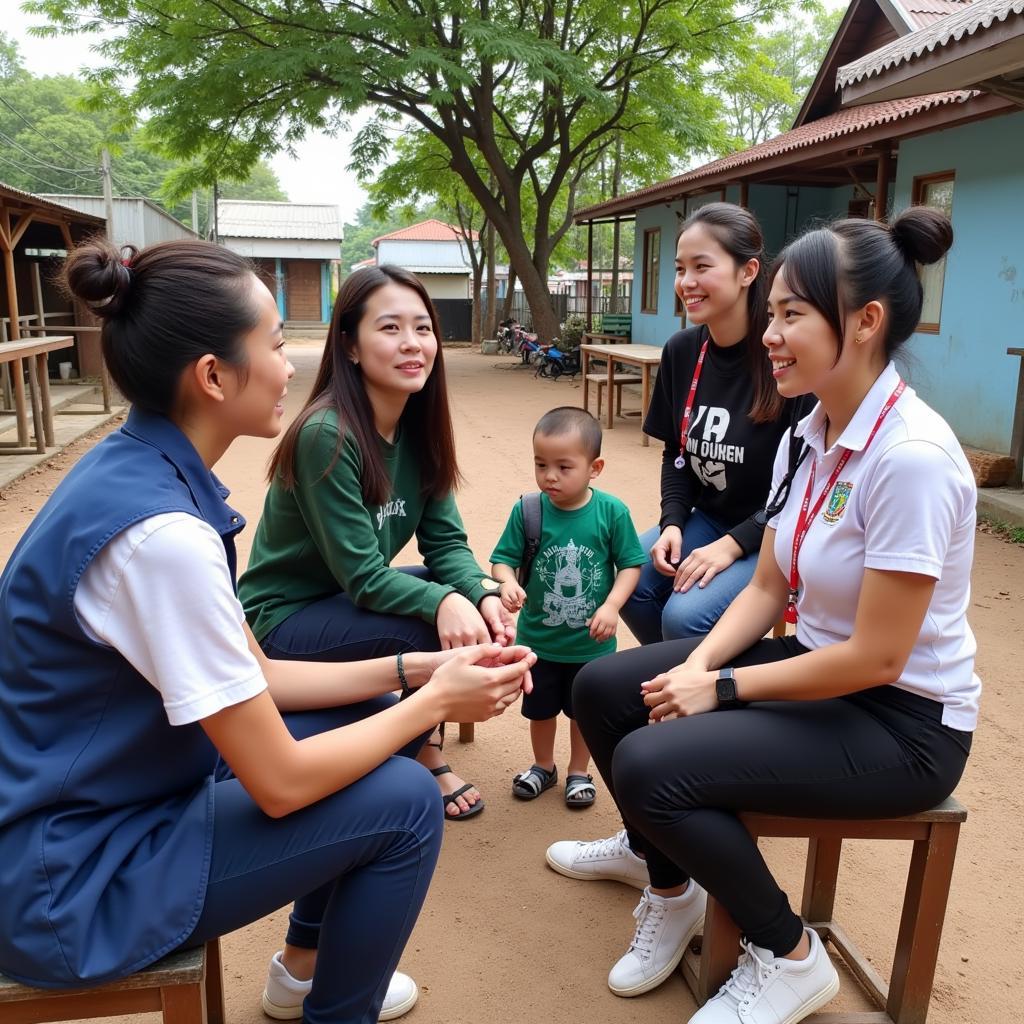 Học sinh THPT Gia Định thăm hỏi gia đình chính sách tại Xuân Trường, Nam Định