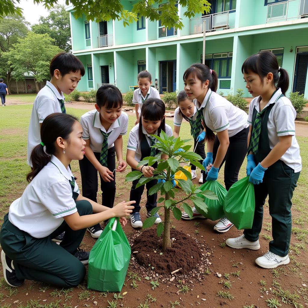 Hoạt động bảo vệ môi trường của học sinh THPT Gia Định