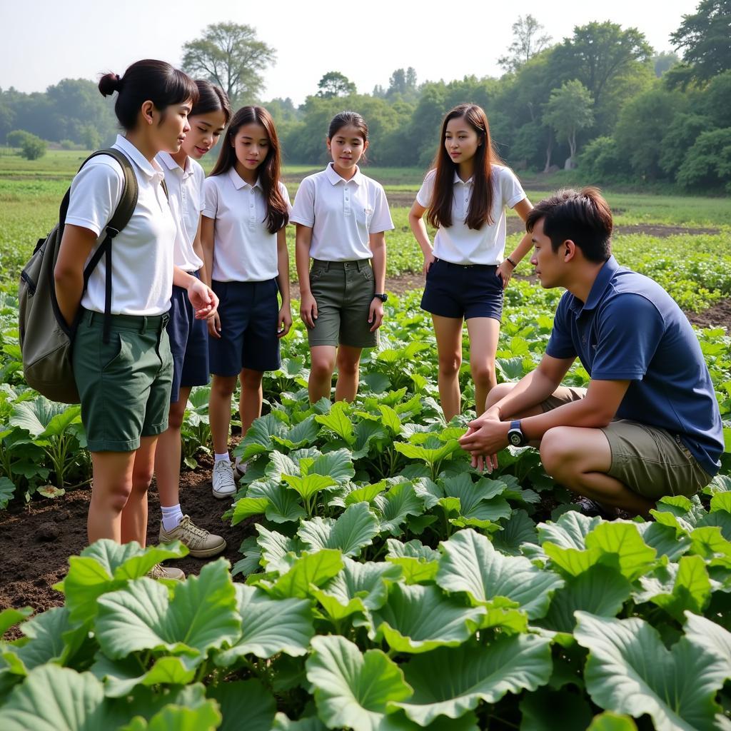 Học sinh Gia Định học hỏi kiến thức nông nghiệp tại Nông Trường Tam Thiên Mẫu