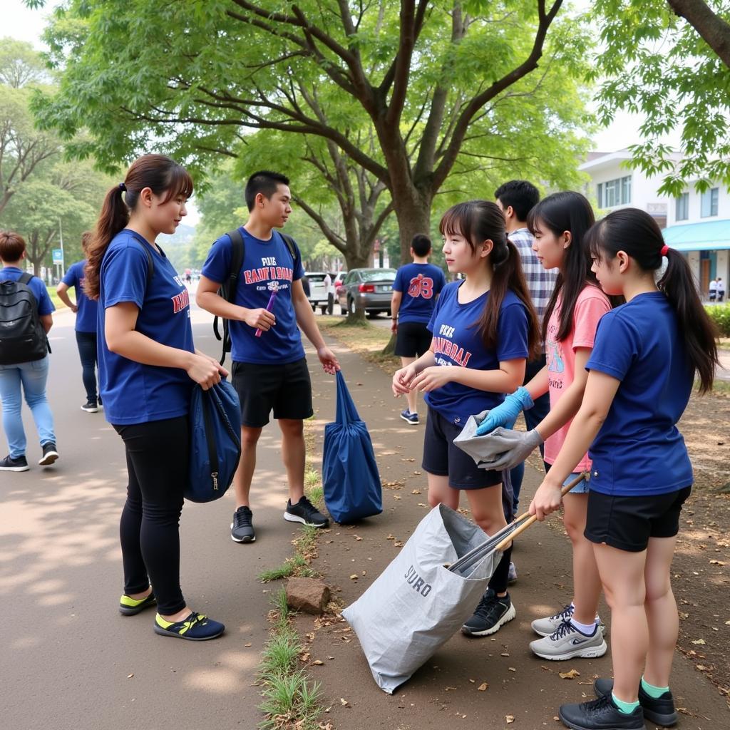 Học sinh tham gia hoạt động xã hội