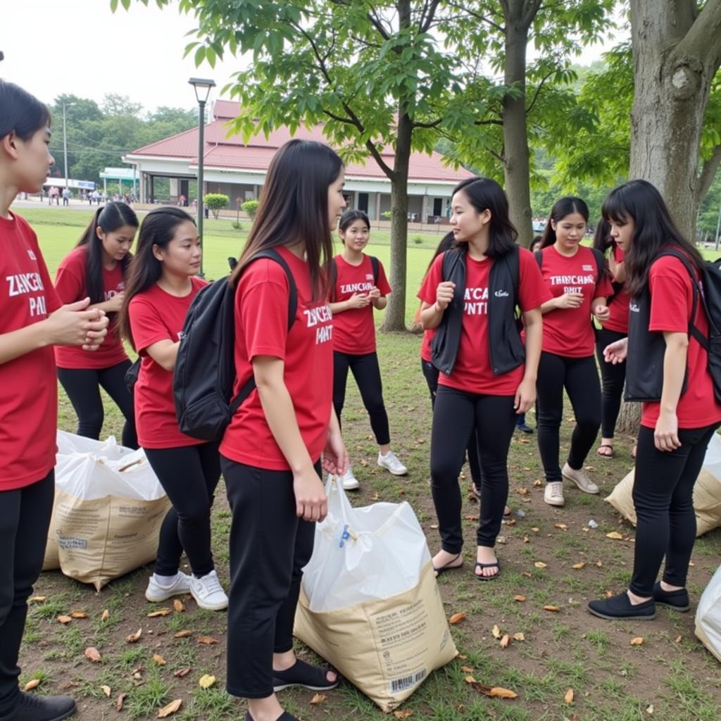 Học sinh THPT Gia Định tham gia hoạt động tình nguyện