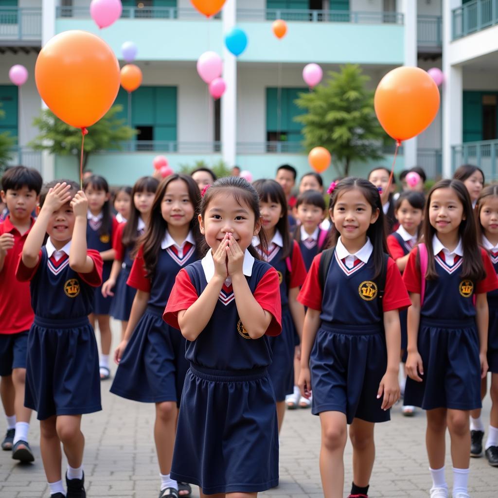 Học sinh THPT Gia Định trong ngày khai trường