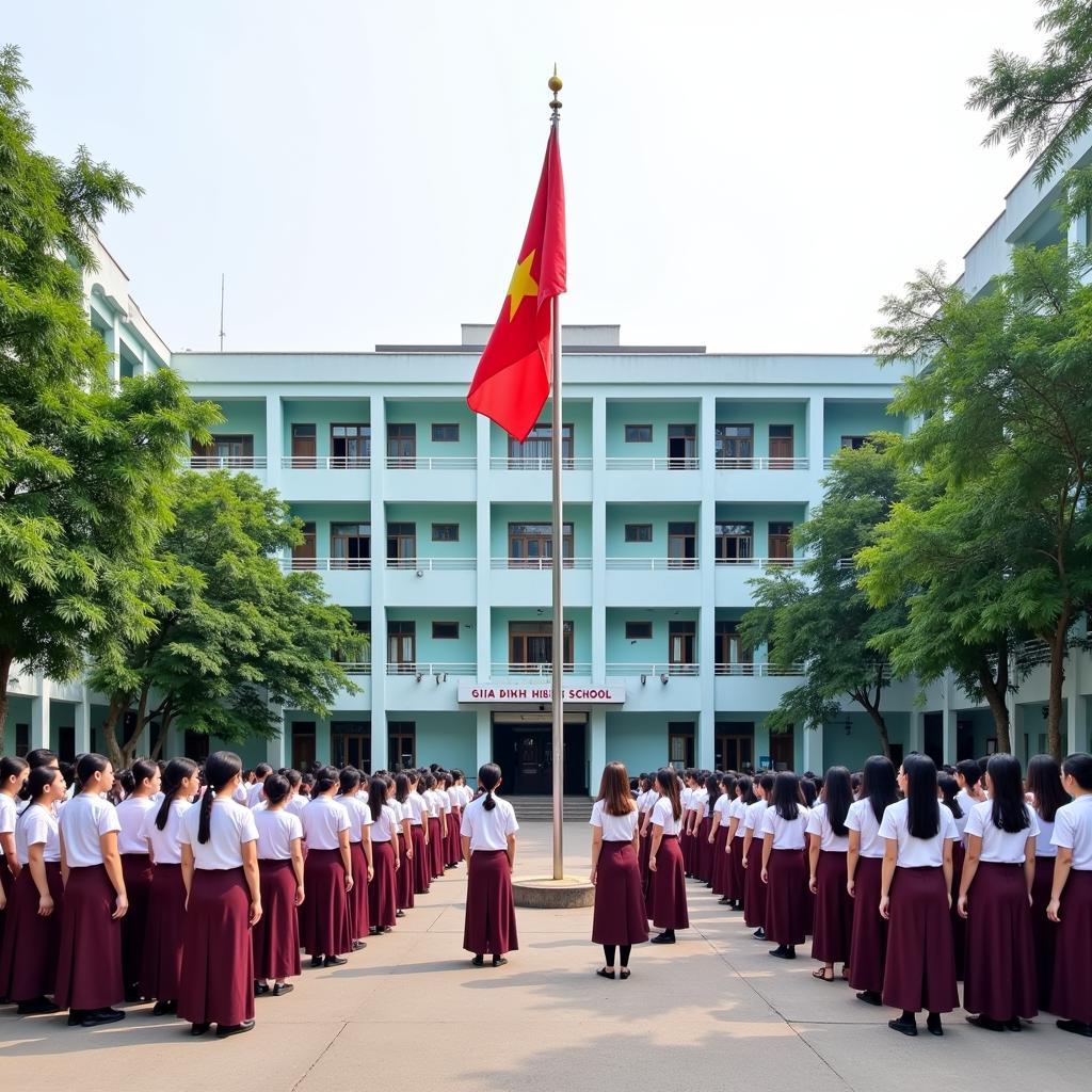 Lễ chào cờ trường THPT Gia Định