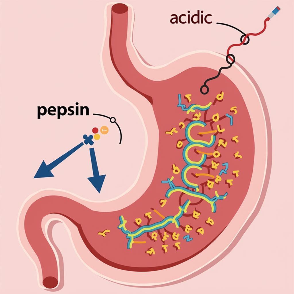 Pepsin hoạt động trong dạ dày