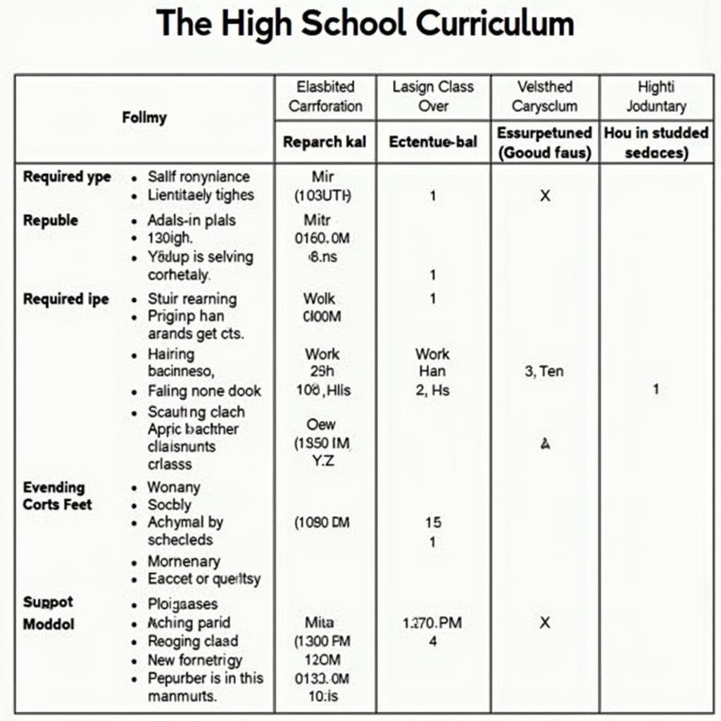 Khung chương trình học THPT