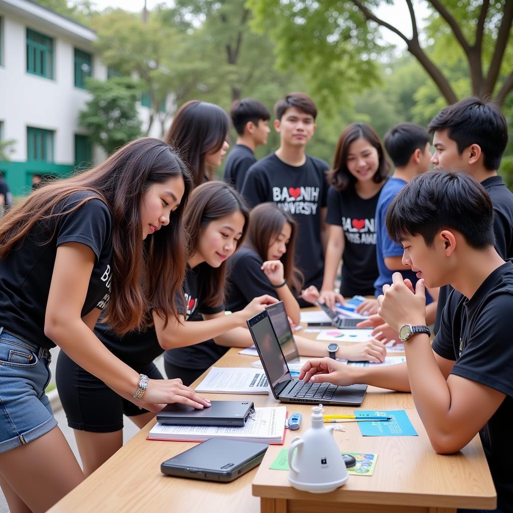 Sinh viên trường đại học Bắc Ninh tham gia hoạt động ngoại khóa