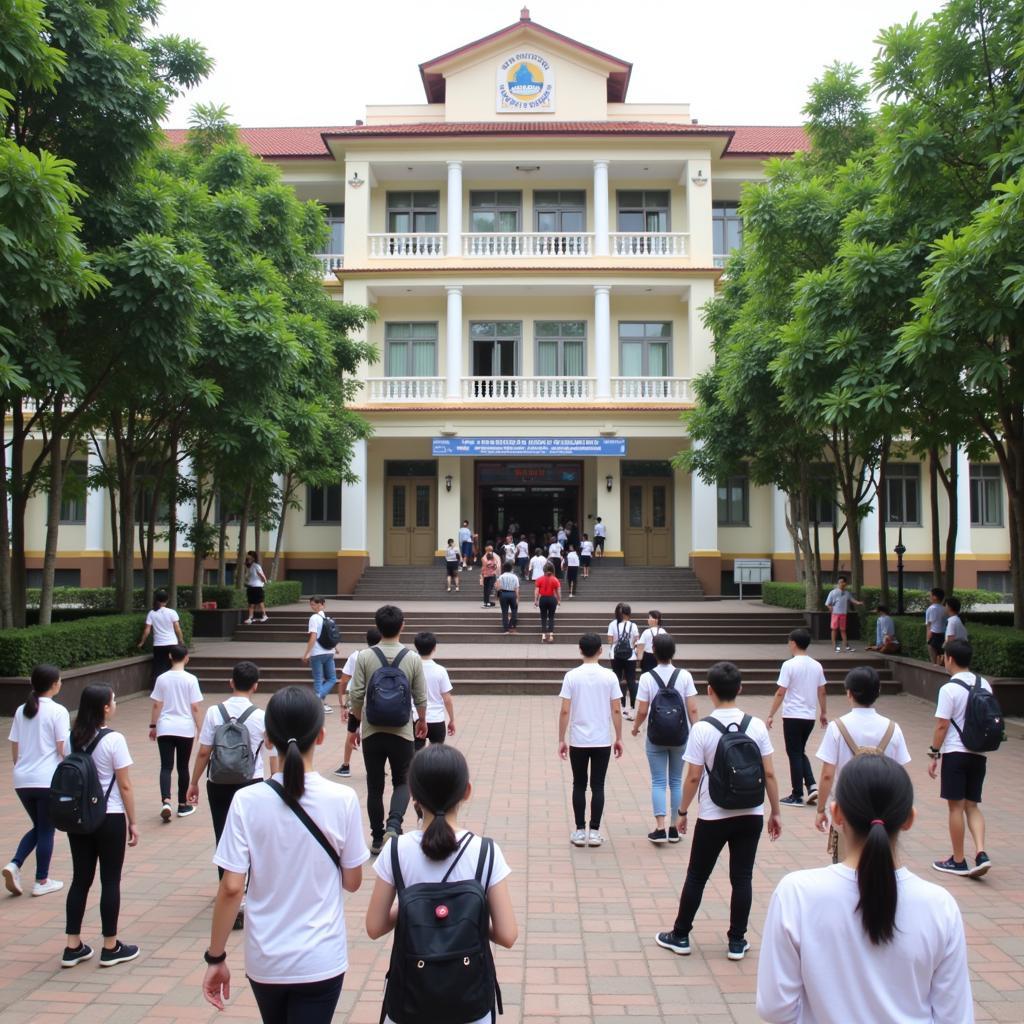 Sinh viên trường Đại học Sư phạm Hà Nội tham gia hoạt động ngoại khóa