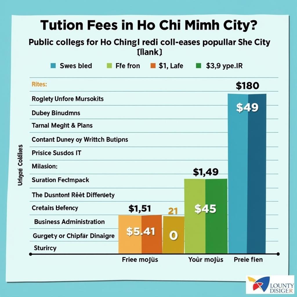 So sánh học phí các trường cao đẳng TPHCM: Biểu đồ so sánh học phí giữa các trường cao đẳng công lập và tư thục tại TPHCM.