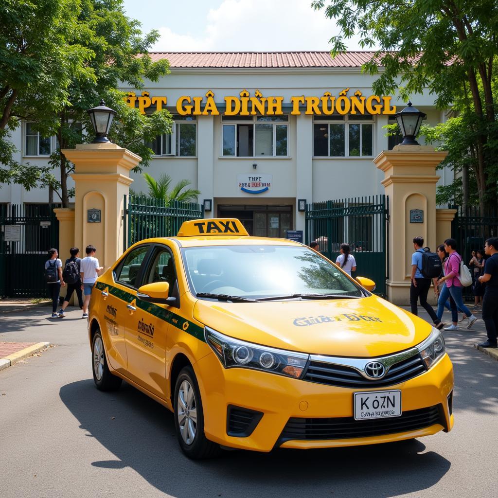 Taxi Xuân Trường chờ học sinh THPT Gia Định