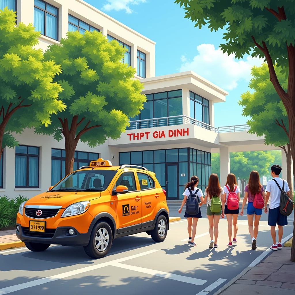 Taxi Xuân Trường đón học sinh THPT Gia Định