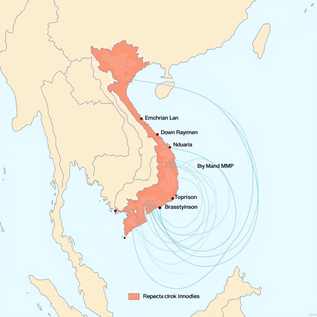 Bản đồ thể hiện 10 thị trường xuất khẩu lớn nhất của Việt Nam