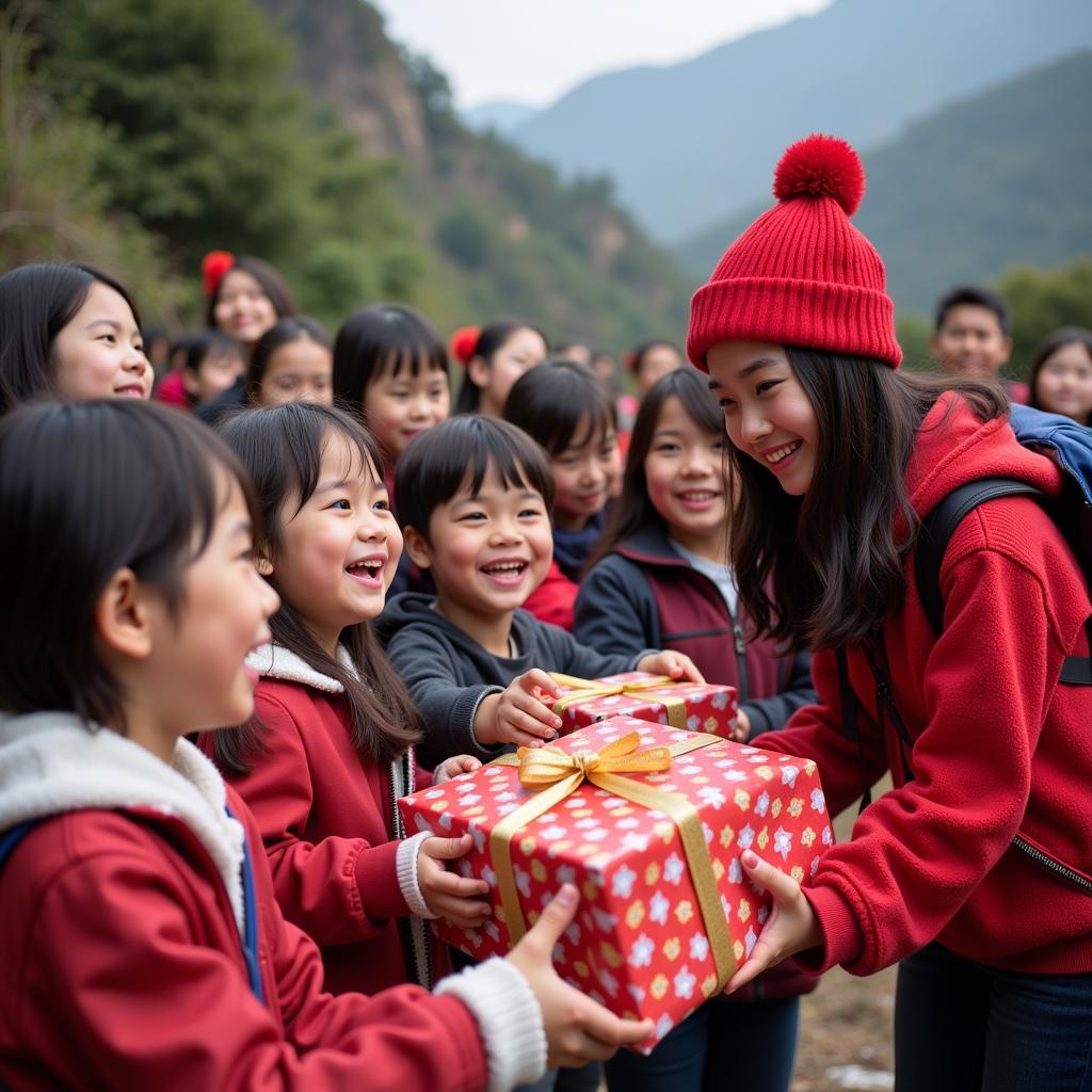 Trao quà cho trẻ em vùng cao