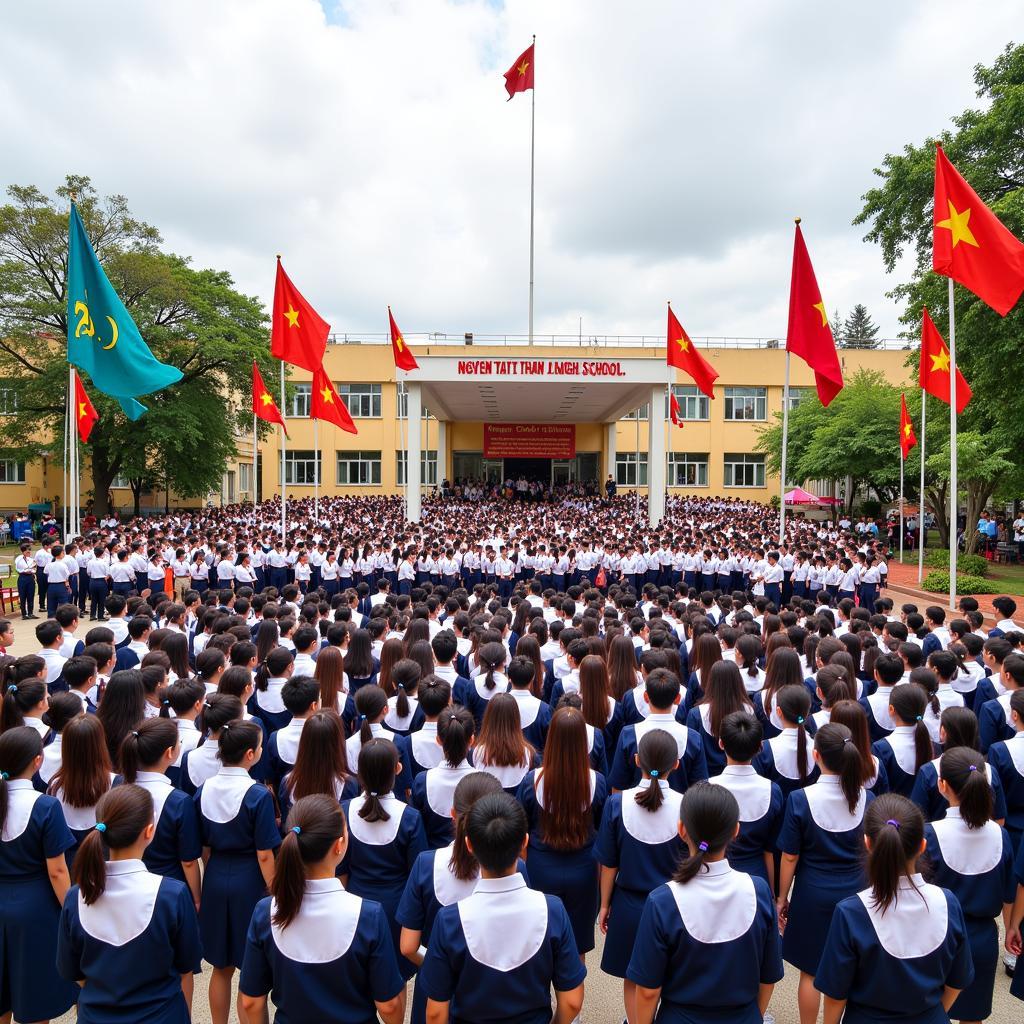 Lễ Khai Giảng tại trường cấp 3 Nguyễn Tất Thành