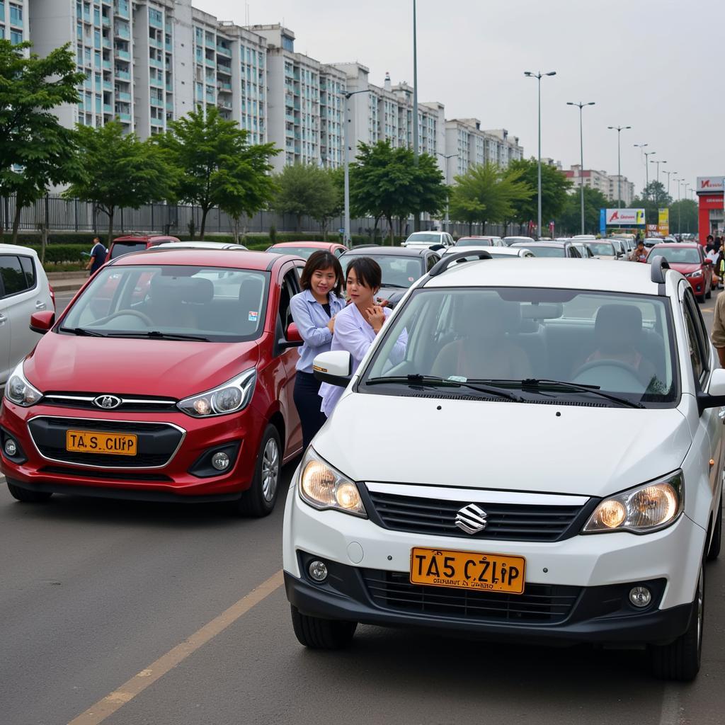 Học viên thực hành lái xe tại Trường Lái Thiên Phúc Đức