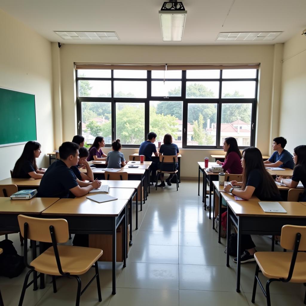 Lớp học tại trường tiểu học Lệ Ninh