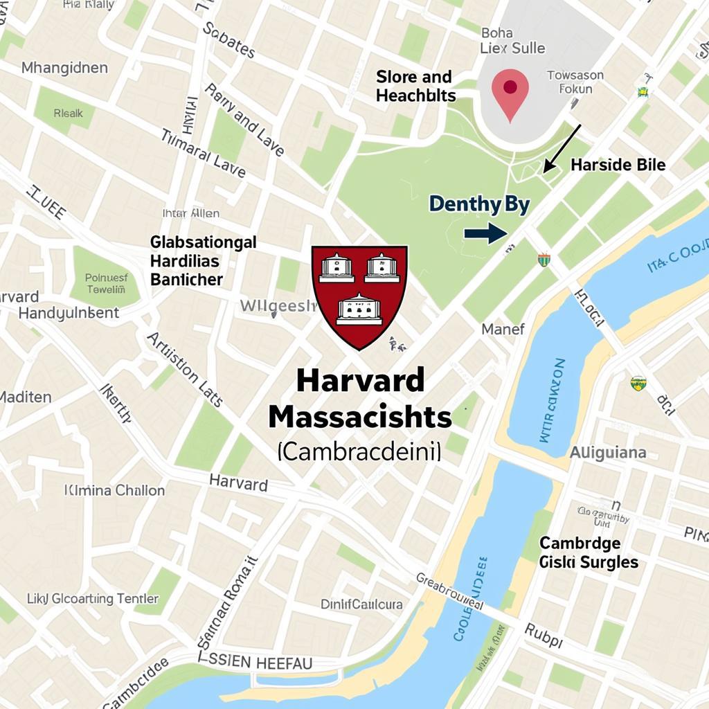 Vị trí của trường Harvard tại bang Massachusetts