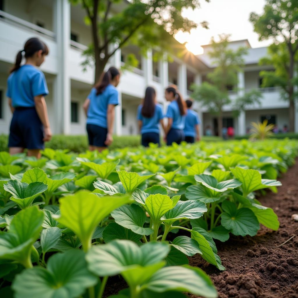 Vườn rau sạch tại THPT Gia Định