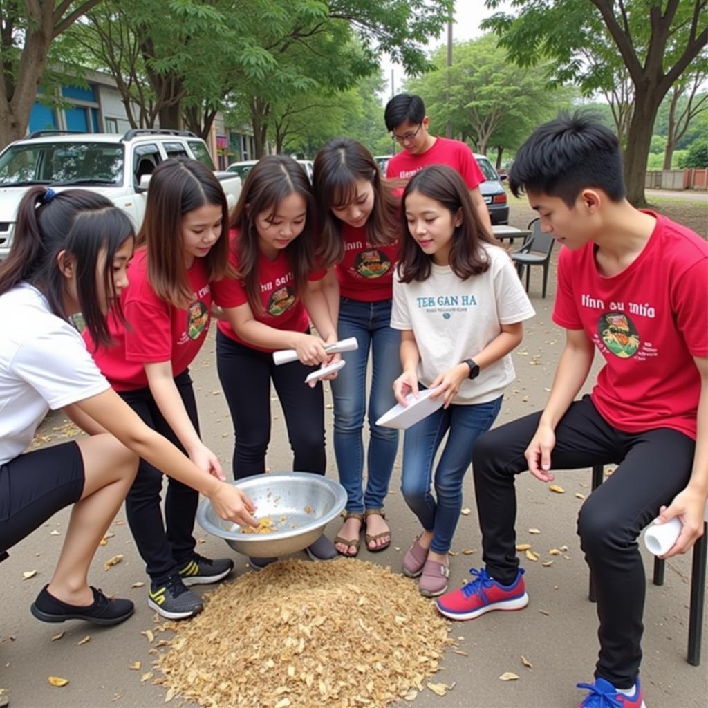 Học sinh THPT Gia Định tham gia hoạt động tình nguyện, giúp đỡ cộng đồng.