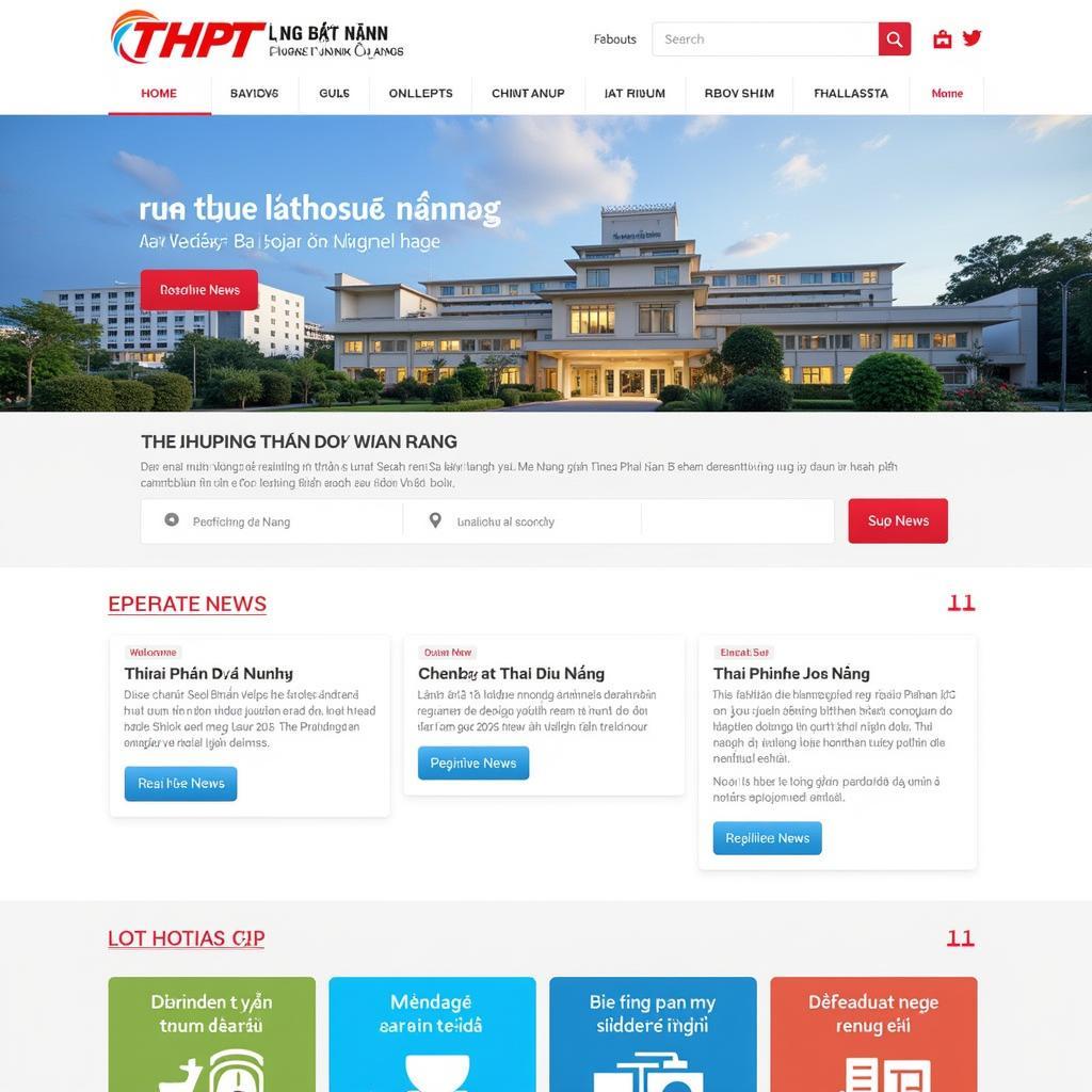 Giao diện website trường THPT Thái Phiên Đà Nẵng