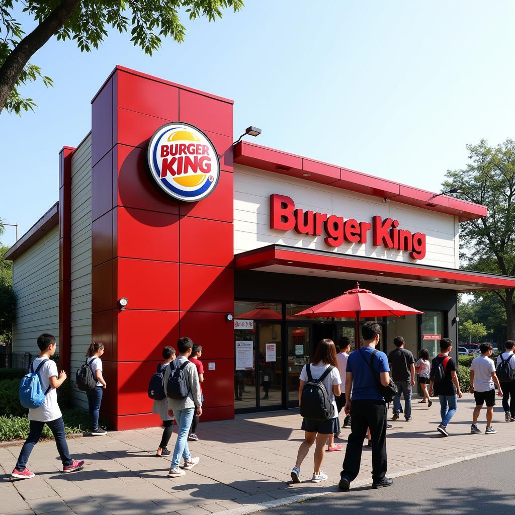 Burger King gần trường THPT Gia Định là nơi học sinh tụ tập sau giờ học