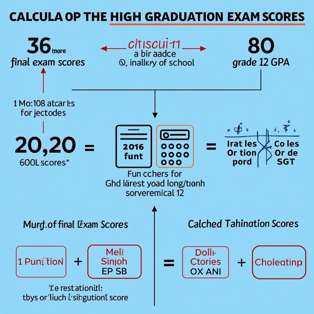 Infographic về cách tính điểm thi tốt nghiệp THPT 2021