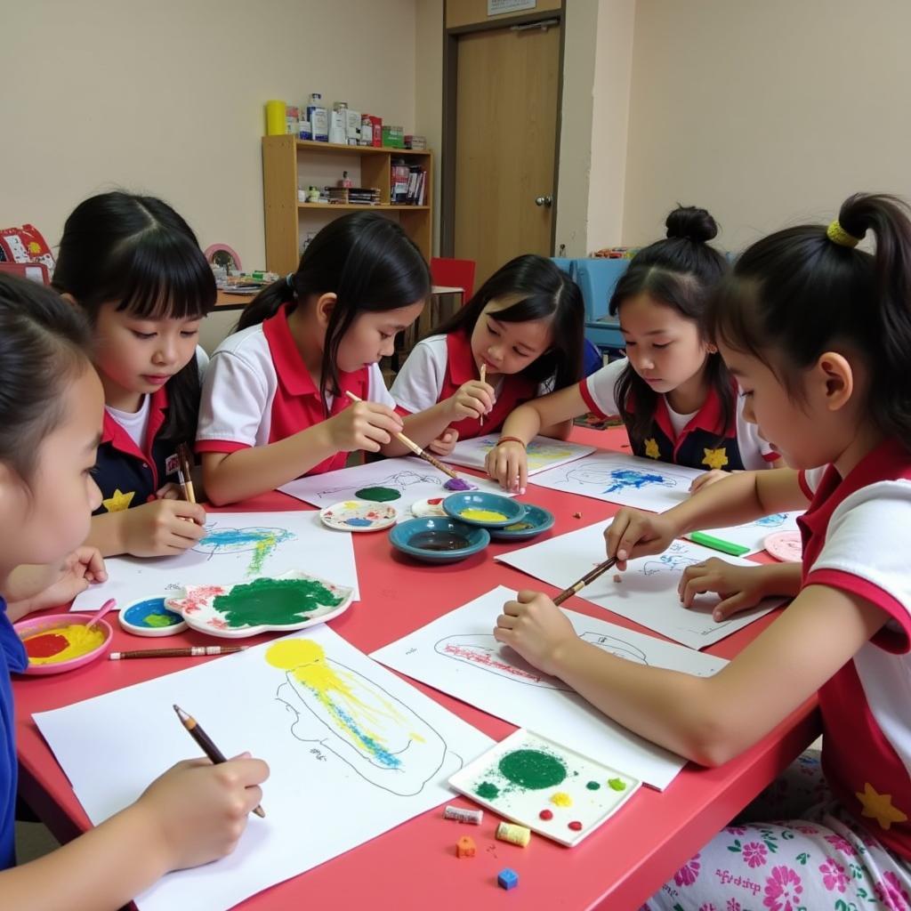 Art club at Bat Trang primary school