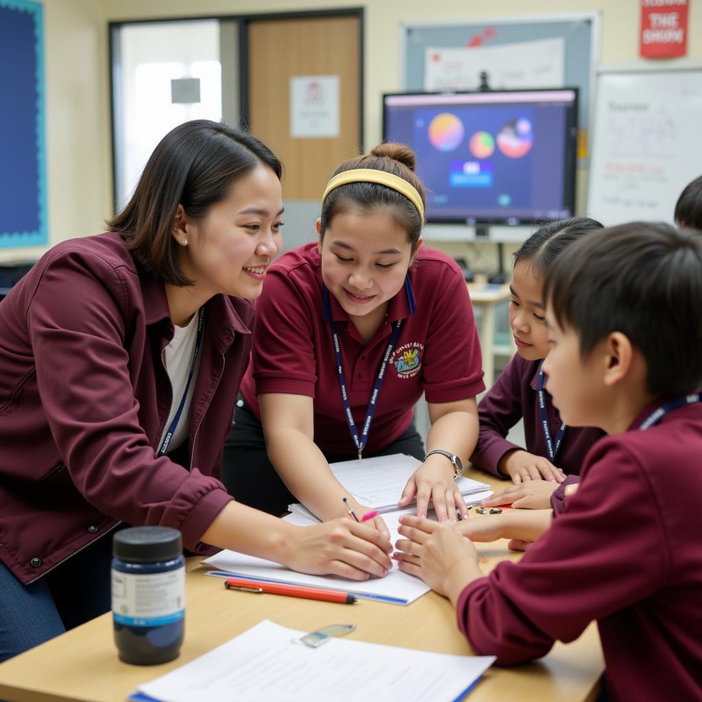 Teachers and Students at Ung Hoa A High School