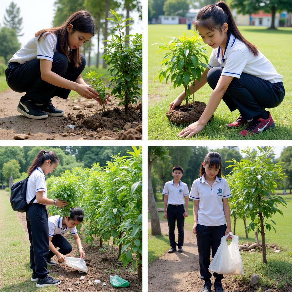 Học sinh THPT Gia Định tham gia hoạt động bảo vệ môi trường